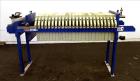 Used K.F. Industrial Service Filter Press, Carbon Steel. Approximate 40.8 square feet surface area, approximate 3.4 cubic feet cake capacity. (22) 16