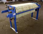 Used K.F. Industrial Service Filter Press, Carbon Steel. Approximate 40.8 square feet surface area, approximate 3.4 cubic feet cake capacity. (22) 16