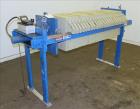Used K.F. Industrial Service Filter Press, Carbon Steel. Approximate 40.8 square feet surface area, approximate 3.4 cubic feet cake capacity. (22) 16