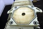 Used K.F. Industrial Service Filter Press, Carbon Steel. Approximate 40.8 square feet surface area, approximate 3.4 cubic feet cake capacity. (22) 16