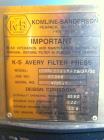 Used- K-S Avery 1200mm x 1200mm Membrane Filter Press