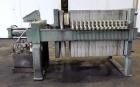 Used Avery Filter Company Filter Press, Model 800KF/10/32. (15) 800mmx 800mm x approximate 1/2” recess polypropylene filter plates. Approximately 80 square feet filter area, 3.4 cubic feet cake capac...