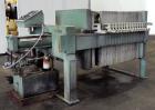 Used Avery Filter Company Filter Press, Model 800KF/10/32. (15) 800mmx 800mm x approximate 1/2” recess polypropylene filter plates. Approximately 80 square feet filter area, 3.4 cubic feet cake capac...