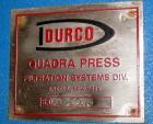 Used Durco Quadra Plate & Frame Press Filter Press, Model QPM-1200/32-14/28