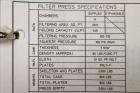 Used Emico Shriver Filter Press, Model M630FB-6PP-MEMH-DB-100-40MM.