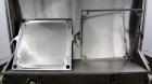 Used Ertel Vapor-Master Enclosed Plate & Frame Filter Press, Model EUS-O, 316 Stainless Steel. (5) Plates, (6) Frames, (1) Spacer, (1) head, (1) tail. Manual ratchet closure. Approximate (0.26) cubic...