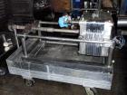 Used Hercules Filter Corporation Plate and Frame Filter Press, Model 16, Stainless Steel. (10) Approximately 16'' x 16'' plates, 4 eye, on portable base, serial #1454..