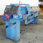 Used JWI Filter Press, Model 630G32-10/13-3/4SYLS. (25) 24.8'' x 24.8'' x 2-1/2'' Thick x 1/2'' recess polypropylene plates, (1) head, (1) tail plate. Approximately105.3 square feet filter area, 8.7 ...