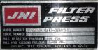 Used JWI Filter Press, Model 630G32-10/13-3/4SYLS. (25) 24.8'' x 24.8'' x 2-1/2'' Thick x 1/2'' recess polypropylene plates, (1) head, (1) tail plate. Approximately105.3 square feet filter area, 8.7 ...