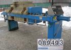 USED: JWI filter press, model 630G32-20-27-6-8SYLS. (22) 630 mm x 630 mm (24.8