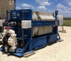 Unused- MetChem 30 Cubic Foot Hydraulic 1200 MM Filter Press. 25 gasket plates, fully automated, dumpsters included. Mfg. 2012.