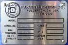 Used- Pacific Press Co. Filter Press, Model P10E132C-40/50.