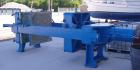 Used Shriver 18 Cubic Foot Filter Press, model 48-188-1.25. 12 Chambers, 2835 square feet of filter area, 15 cubic foot holding capacity, 100 psi, 1-1/4 cake thickness. Hydraulic closure, includes th...