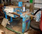 USED: Sperry plate and frame filter press, type 21, size 18, carbon steel frame. (10) 18