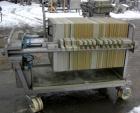 USED: Von Roll plate and frame filter press, type HV3-D-630/7. 16 polypropylene plates 24