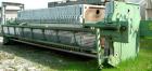 Used Von Roll Filter Press, Type HV5-V-1200. Polypropylene and carbon steel construction. 864 square feet (96 m2) in filtration area. 42 pieces of 47