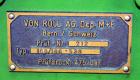 Used Von Roll Filter Press, Type HV5R-800. (16) Polypropylene plates 31.2” x 31.2” (800 mm x 800 mm), (1) head, (1) tail, (1) spacer plates. Approximate 89 square feet (11.2 m3) filtration area, appr...