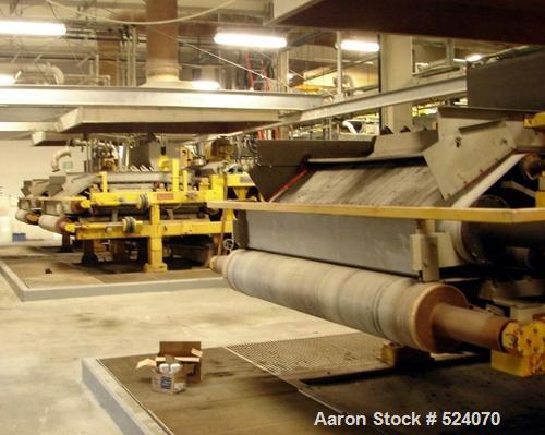 USED: Arus-Andritz belt filter press, 2 meter. Carbon steel frame,fiberglass hood.