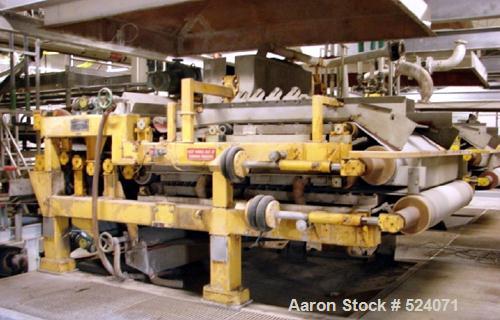 USED: Arus-Andritz belt filter press, 2 meter. Carbon steel frame,fiberglass hood.