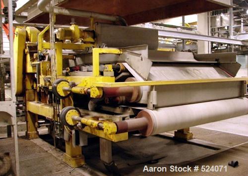 USED: Arus-Andritz belt filter press, 2 meter. Carbon steel frame,fiberglass hood.