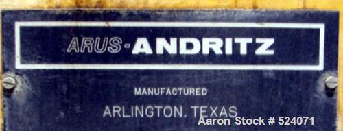 USED: Arus-Andritz belt filter press, 2 meter. Carbon steel frame,fiberglass hood.