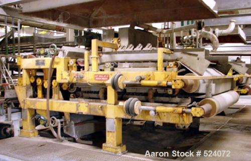 USED: Arus-Andritz belt filter press, 2 meter. Carbon steel frame,fiberglass hood.