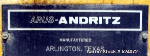 USED: Arus-Andritz belt filter press, 2 meter. Carbon steel frame,fiberglass hood.