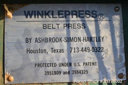 Used Ashbrook-Simon-Hartley Winklepress Belt Filter Press, Type AWP
