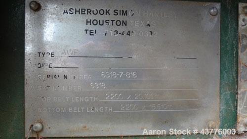 Used Ashbrook-Simon-Hartley Winklepress Belt Filter Press, Type AWP
