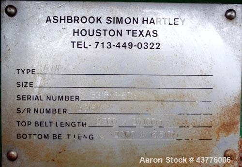 Used Ashbrook-Simon-Hartley Winklepress Belt Filter Press, Type AWP