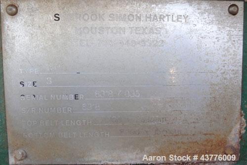 Used Ashbrook-Simon-Hartley Winklepress Belt Filter Press, Type WP