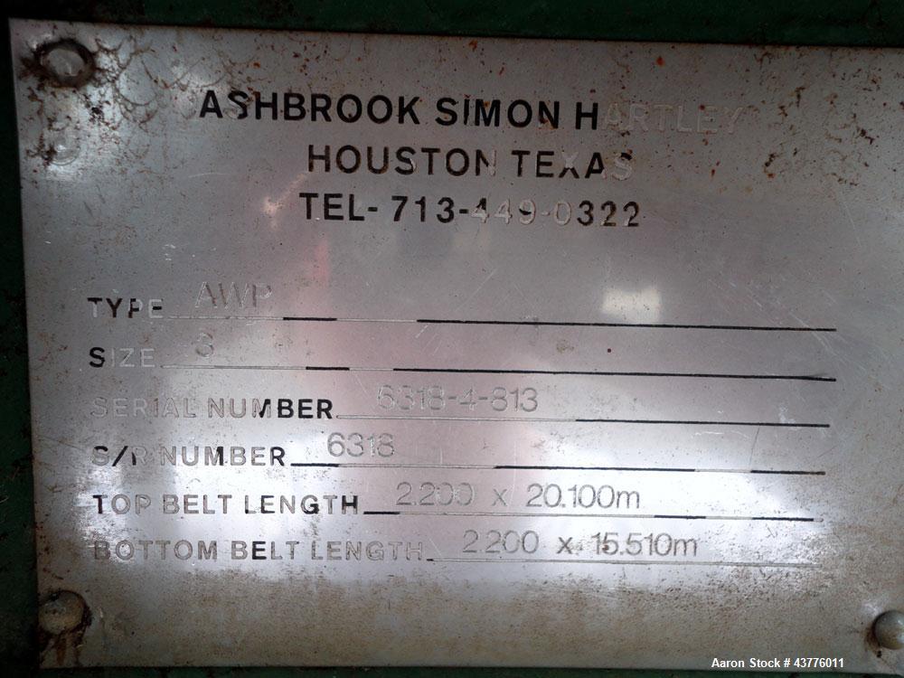Used Ashbrook-Simon-Hartley Winklepress Belt Filter Press, Type AWP