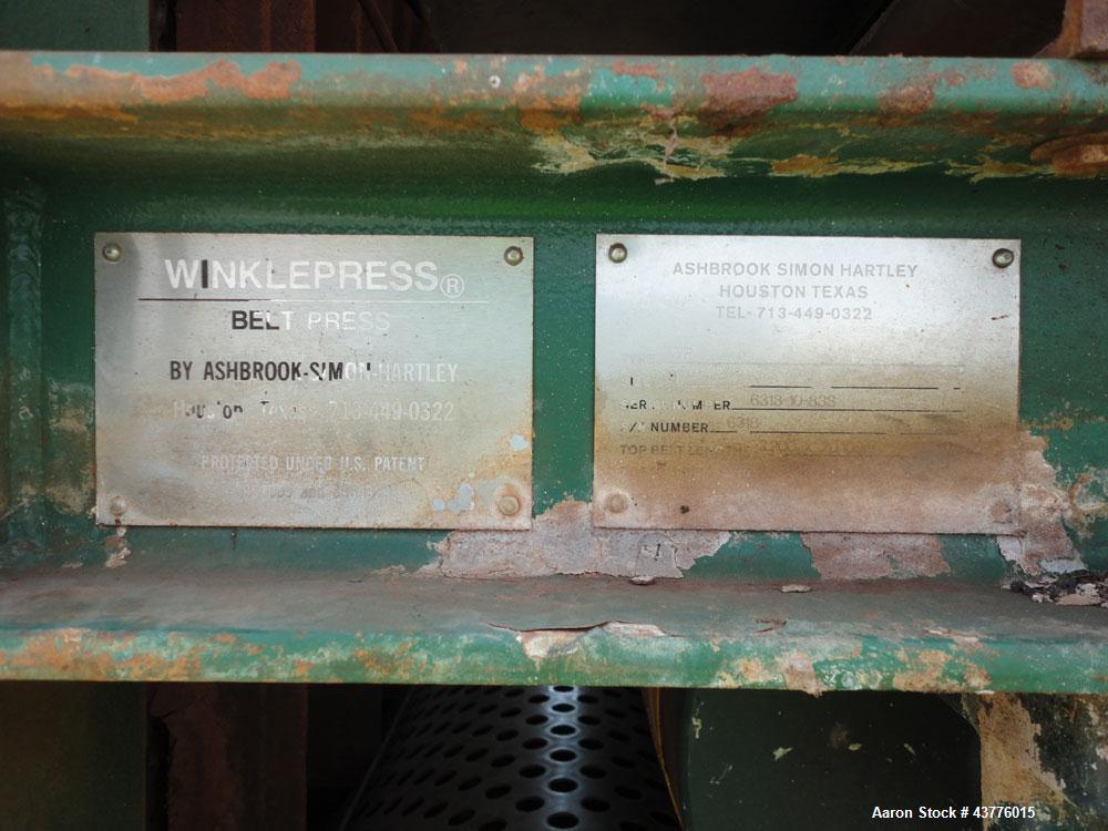 Used Ashbrook-Simon-Hartley Winklepress Belt Filter Press, Type WP
