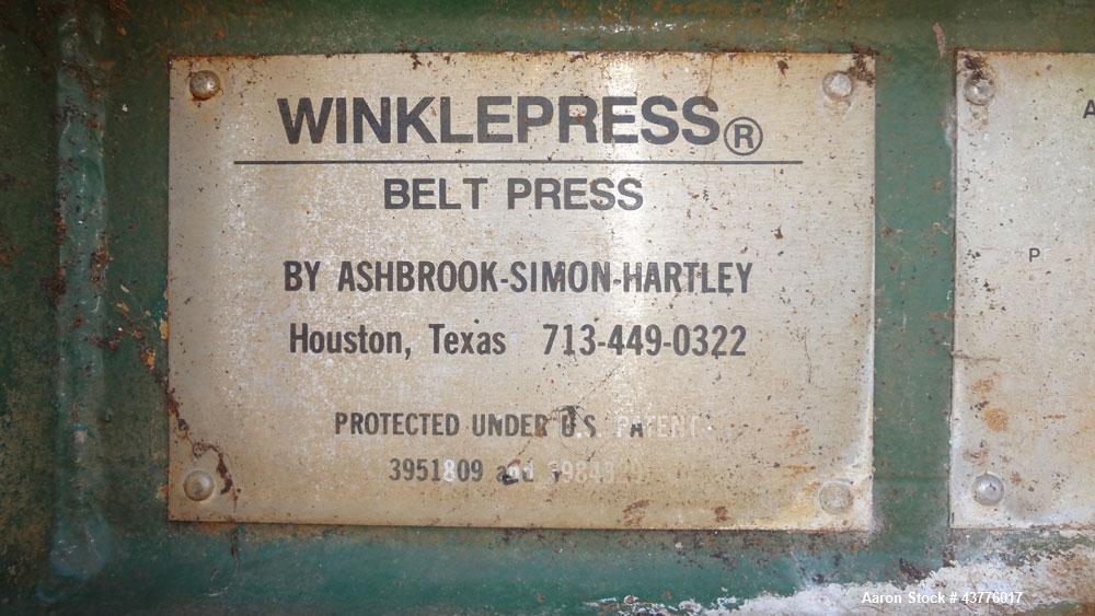 Used Ashbrook-Simon-Hartley Winklepress Belt Filter Press, Type WP