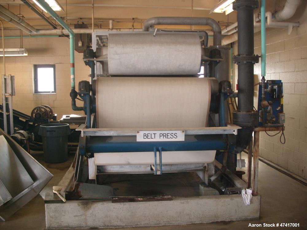 Used Ashbrook Simon Hartley Belt Filter Press. 1 Meter Belt, 0-80 gpm, MK II Klampress. Includes polymer system, conveyor, and several pumps.