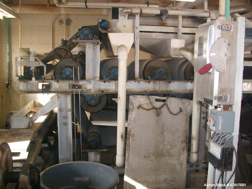 Used Ashbrook Simon Hartley Belt Filter Press. 1 Meter Belt, 0-80 gpm, MK II Klampress. Includes polymer system, conveyor, and several pumps.