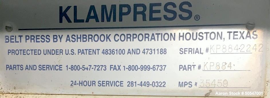 Used Ashbrook Klampress Belt Press
