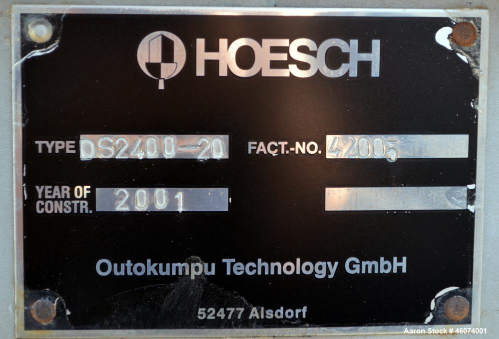 Used Hoesch Filter DS Series SS Horizontal Plate Type Automatic Pressure Filter