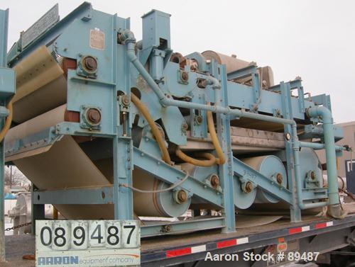 USED: Komline-Sanderson K-S Kompress belt fliter press, model GMD-1.5/2. Approximately 1.5/2. Approximately 12 to 16 percent solids. Belt width 5.375 feet, total effective dewatering area 173 square ...
