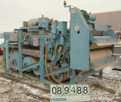 USED: Komline-Sanderson K-S Kompress belt fliter press, model GMD-1.5/2. Approximately 1.5/2. Approximately 12 to 16 percent solids. Belt width 5.375 feet, total effective dewatering area 173 square ...