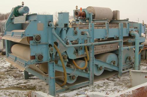 USED: Komline-Sanderson K-S Kompress belt fliter press, model GMD-1.5/2. Approximately 1.5/2. Approximately 12 to 16 percent solids. Belt width 5.375 feet, total effective dewatering area 173 square ...