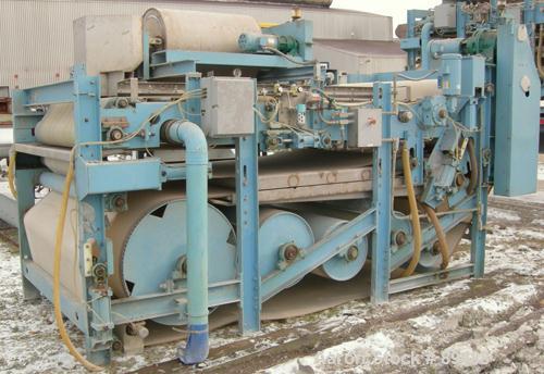 USED: Komline-Sanderson K-S Kompress belt fliter press, model GMD-1.5/2. Approximately 1.5/2. Approximately 12 to 16 percent solids. Belt width 5.375 feet, total effective dewatering area 173 square ...