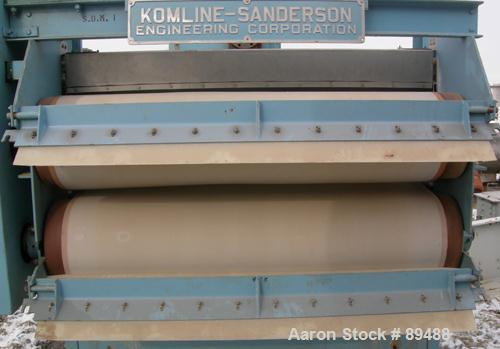 USED: Komline-Sanderson K-S Kompress belt fliter press, model GMD-1.5/2. Approximately 1.5/2. Approximately 12 to 16 percent solids. Belt width 5.375 feet, total effective dewatering area 173 square ...