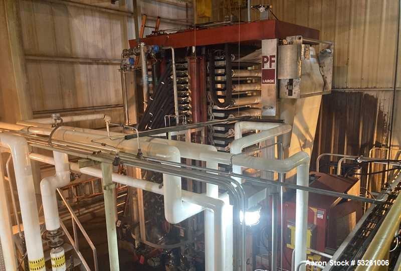 Used Larox PF 38 A2 Double-Sided Pressure Filter System – 37.8 Sq. Meter Filtration Area – Rebuilt & Unused Since Reconditioning