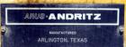 USED: Arus-Andritz belt filter press, 2 meter. Carbon steel frame,fiberglass hood.