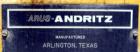 USED: Arus-Andritz belt filter press, 2 meter. Carbon steel frame,fiberglass hood.