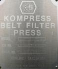 USED: Komline-Sanderson K-S Kompress belt fliter press, model GMD-1.5/2. Approximately 1.5/2. Approximately 12 to 16 percent solids. Belt width 5.375 feet, total effective dewatering area 173 square ...