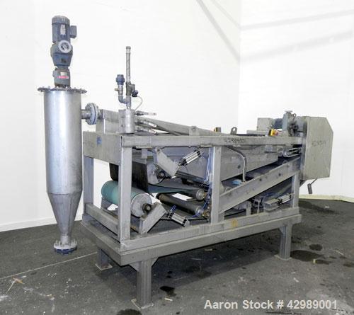 Used OY Ekotuotanto AB Belt Press, Type LS 10 B06, 304 Stainless Steel. Approximate 220 square feet (21.4 m2) filtration area. Approximate 27-1/2’’ wide belt, speed 6'5"-65' (2-20 meters) per minute....
