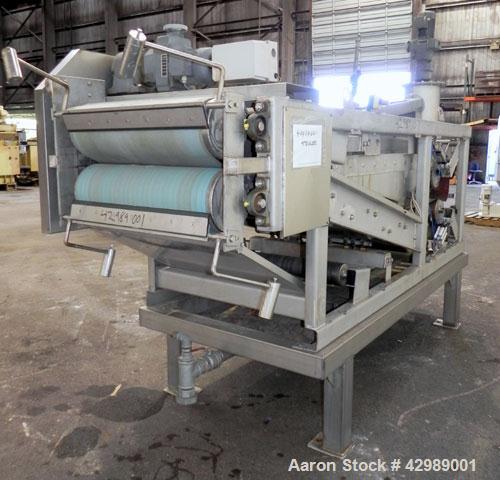 Used OY Ekotuotanto AB Belt Press, Type LS 10 B06, 304 Stainless Steel. Approximate 220 square feet (21.4 m2) filtration area. Approximate 27-1/2’’ wide belt, speed 6'5"-65' (2-20 meters) per minute....