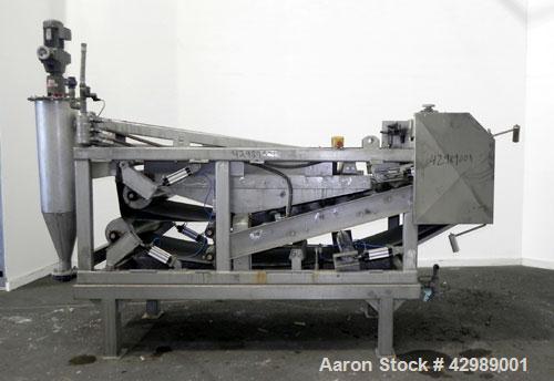 Used OY Ekotuotanto AB Belt Press, Type LS 10 B06, 304 Stainless Steel. Approximate 220 square feet (21.4 m2) filtration area. Approximate 27-1/2’’ wide belt, speed 6'5"-65' (2-20 meters) per minute....